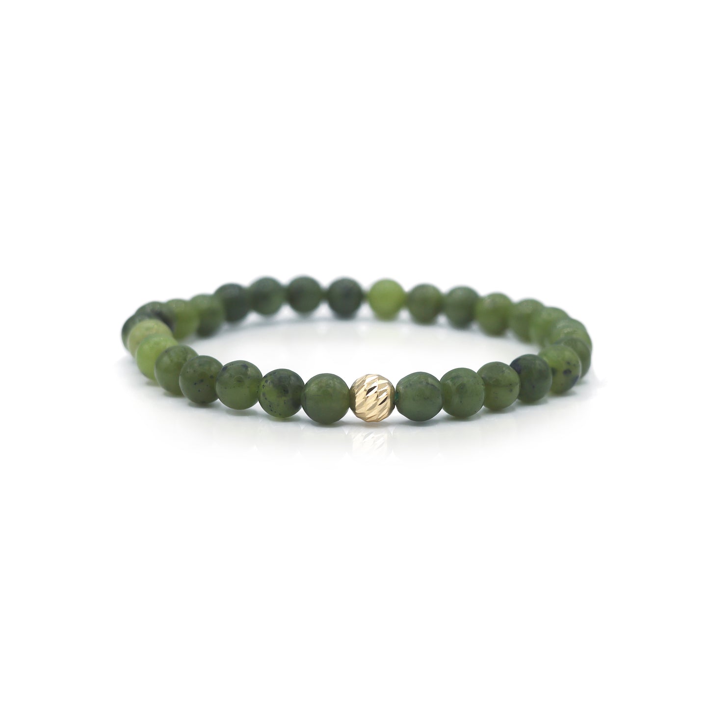 Green Jade (Nephrite) and 18K Yellow Gold