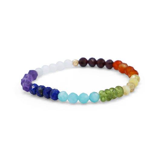 Multi-Gemstone Rainbow and 18K Yellow Gold