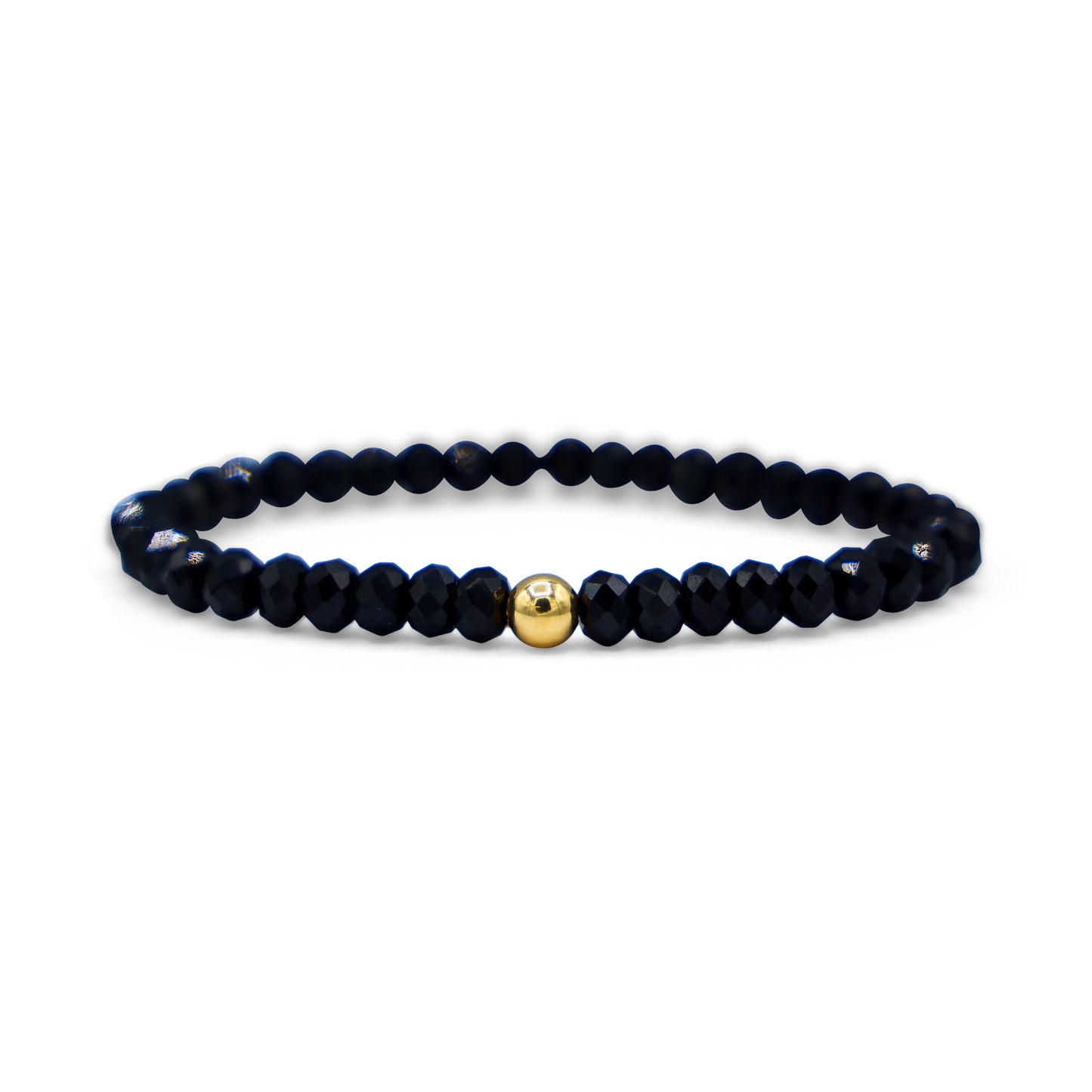 Black Spinel and 18K Yellow Gold