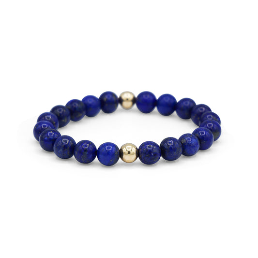 Lapis Lazuli (8mm Round) and 18K Yellow Gold